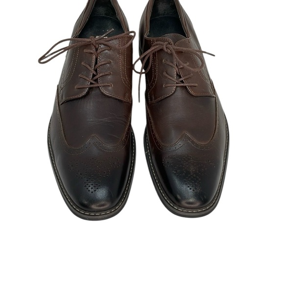 Joseph Abboud Men's Brown Leather Dress Shoes Wingtips Lace Up 14 D Wide - Picture 8 of 11